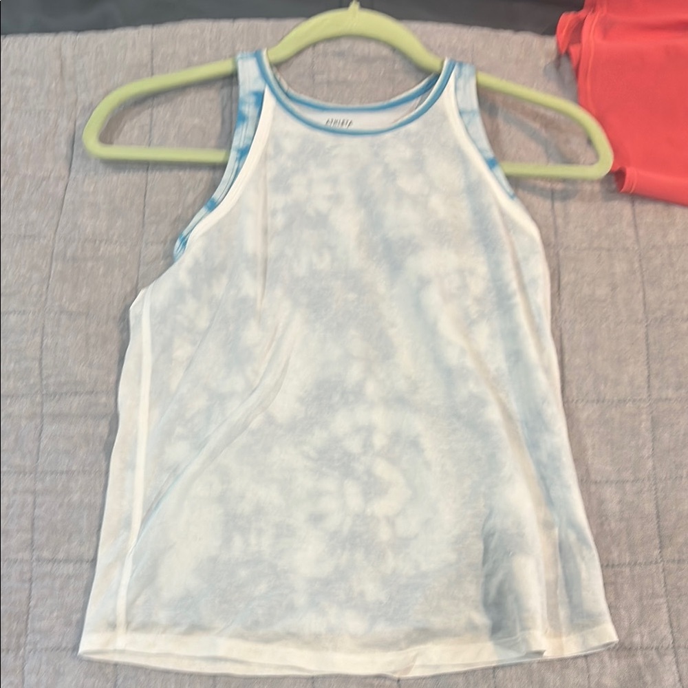 Athleta Kids Tie-Dye Tank Top - Sky Blue and White